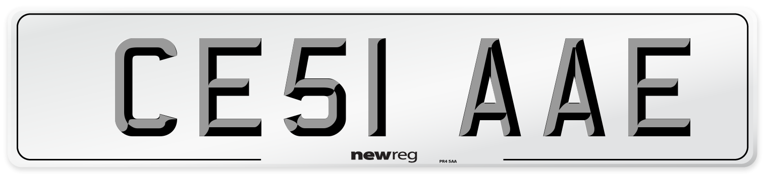 CE51 AAE Number Plate from New Reg